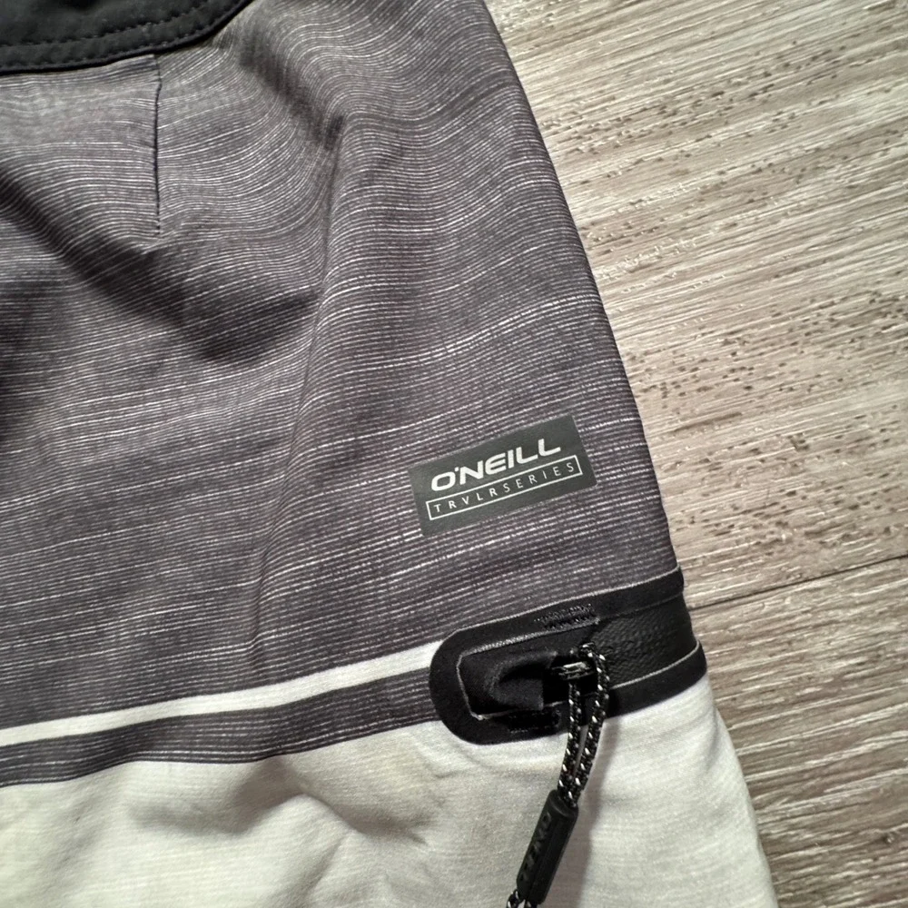 O'Neill Board Shorts Mens 29 Gray White Polyester Hyperfreak Summer Surf Beach